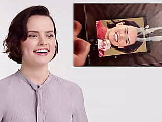 Daisy Ridley reacting to cum tribute